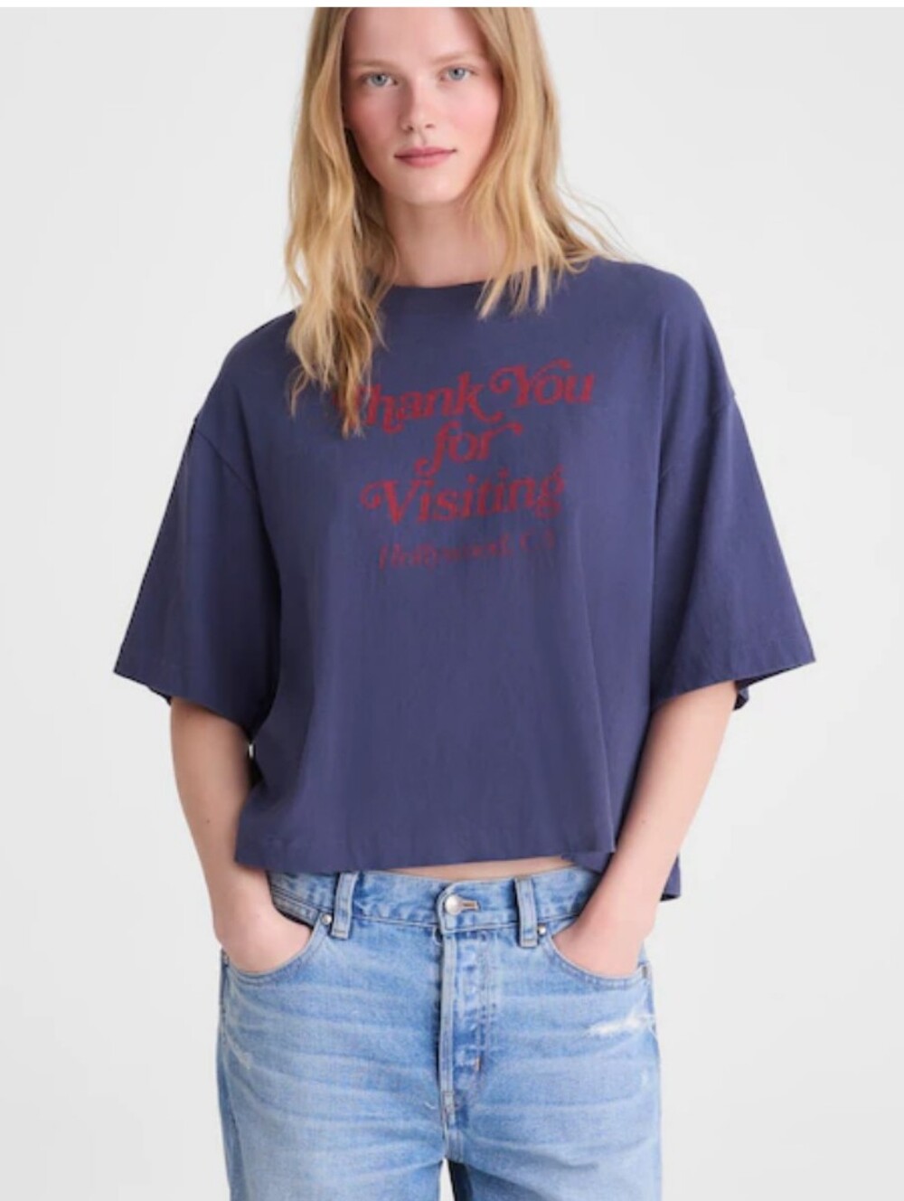 Madewell The Boxy Crop Tee in Allday Jersey OA310 Size M
